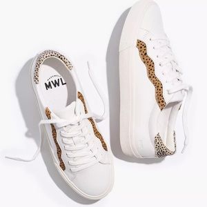 Madewell Sidewalk Low-Top Sneakers in Leather and Calf Hair: Wave Edition